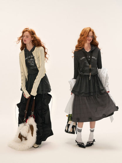 Striped Hoodue Tunic Top