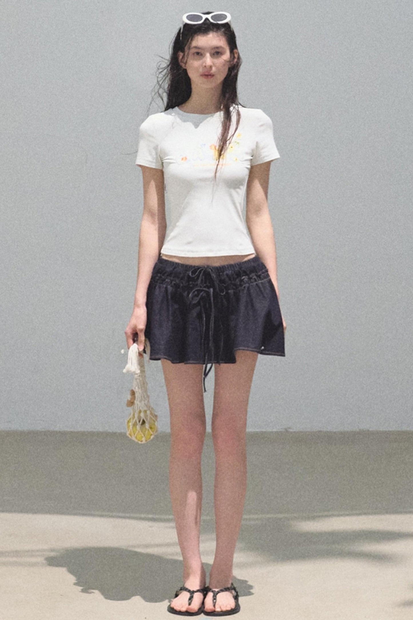 Embroidered Puffy A-Line Skirt