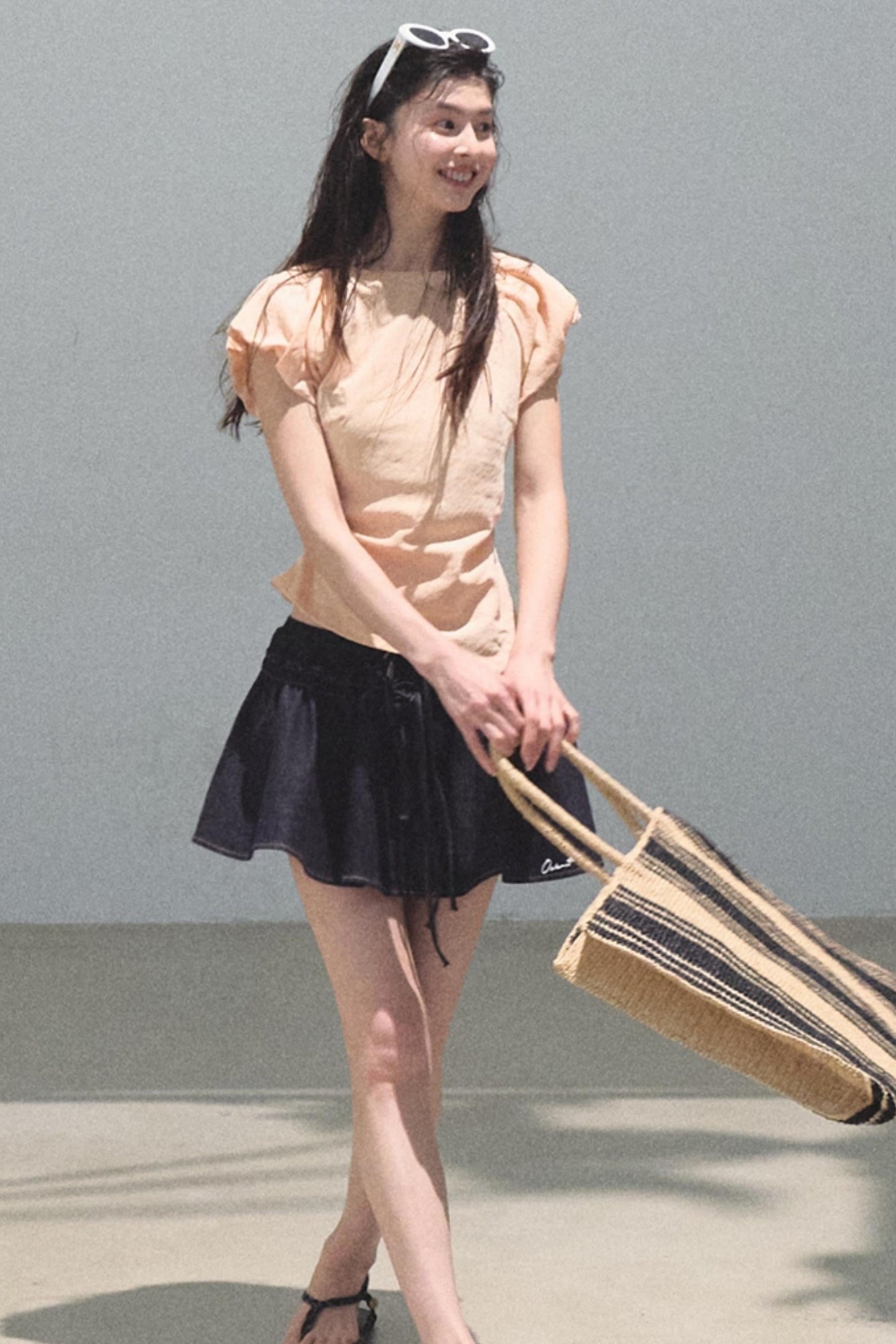 Embroidered Puffy A-Line Skirt