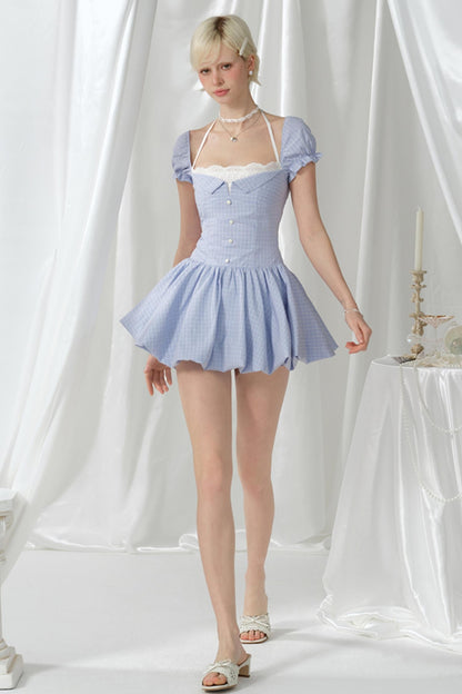 Spicy Plaid Floral Dress