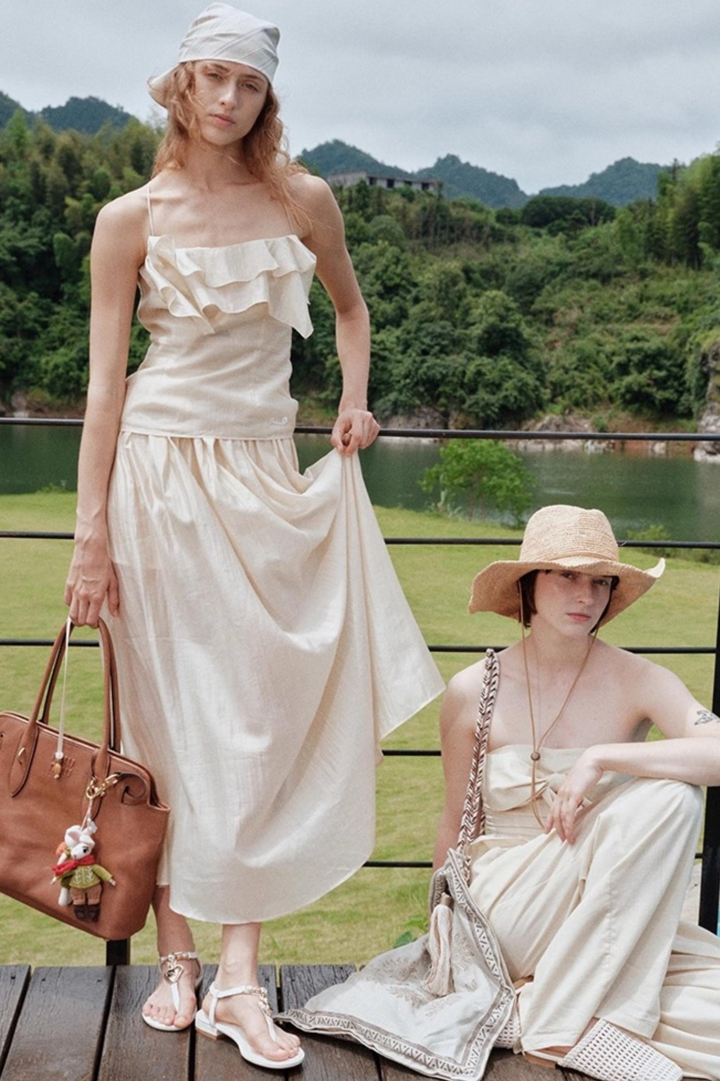 Summer Ruffled Camisole Skirt Set-Up