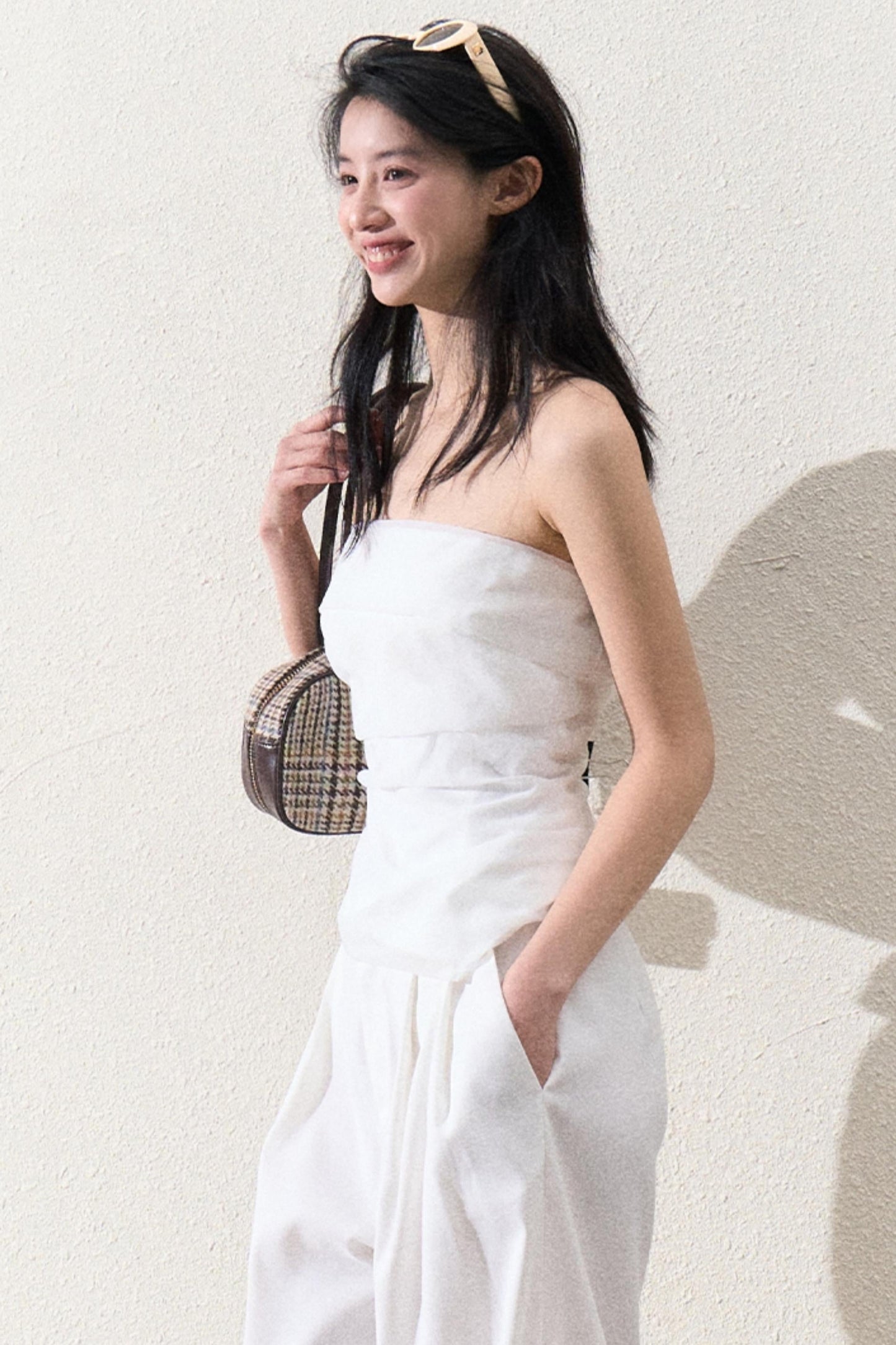 Casual Slim Jacket & Wide Lace Pants Set-Up