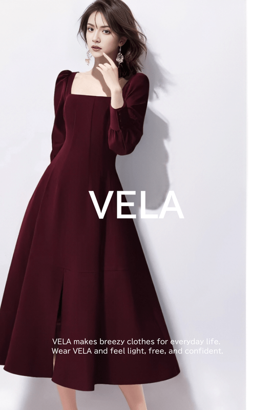 High-Waisted Tucked Puff-Sleeve Dress