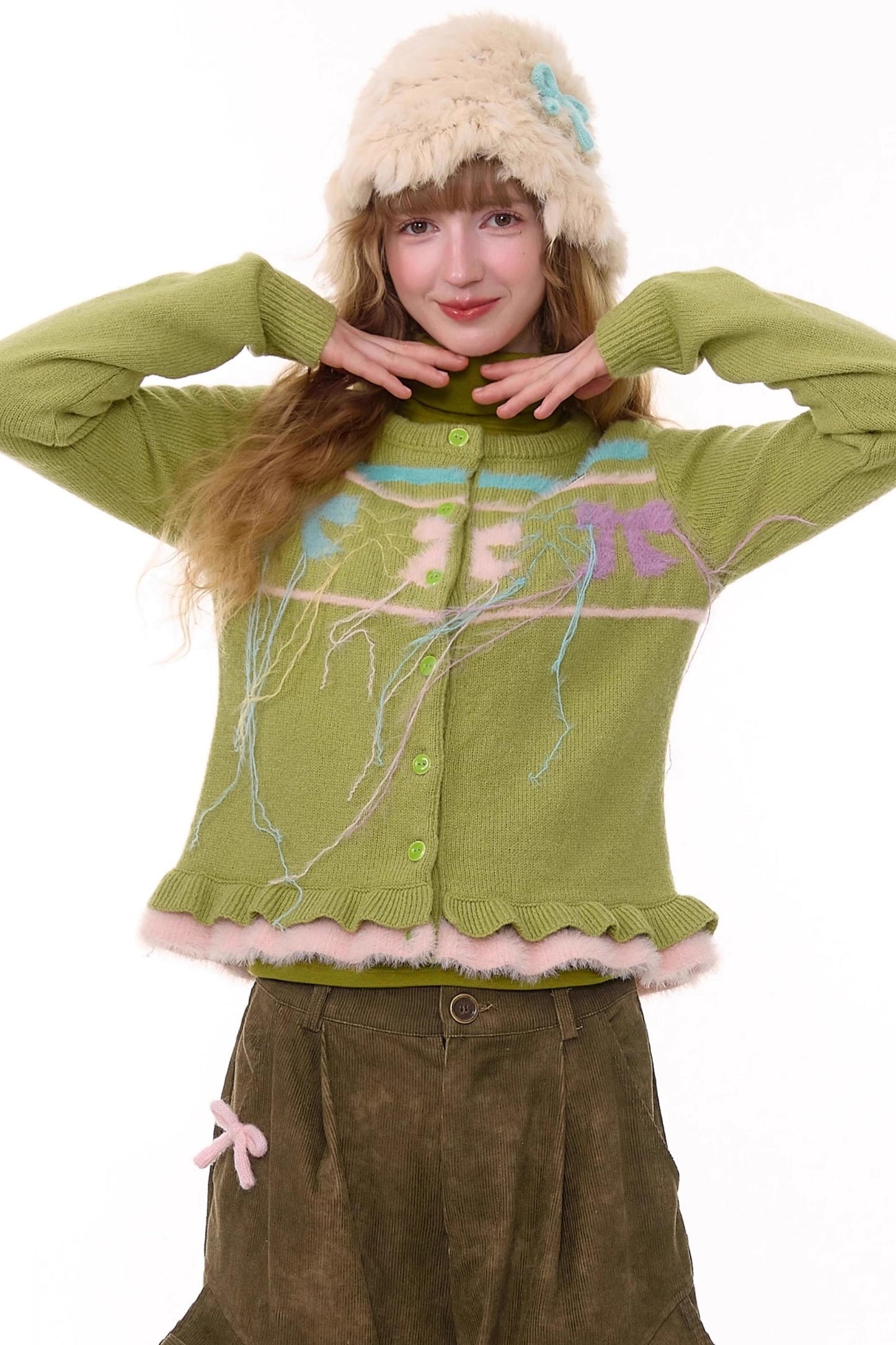 Autumn Silk Bow Cardigan