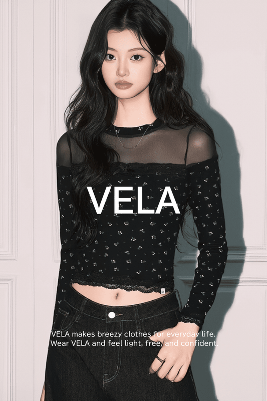 Sheer Lace-Paneled Floral Top