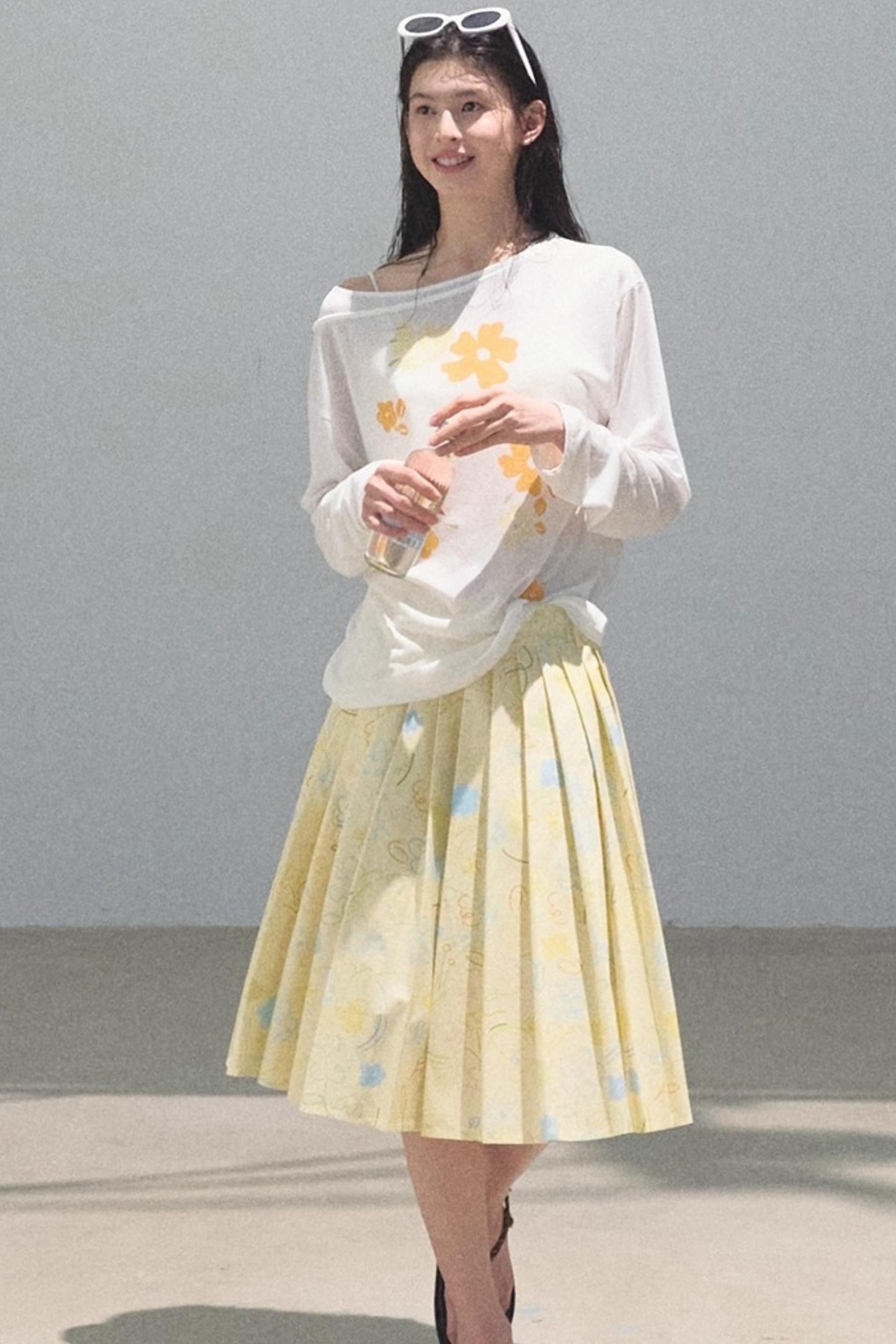 Floral Knit Off-the-Shoulder Cover-Up Top