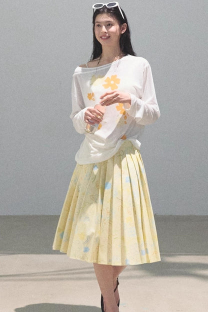 Floral Knit Off-the-Shoulder Cover-Up Top