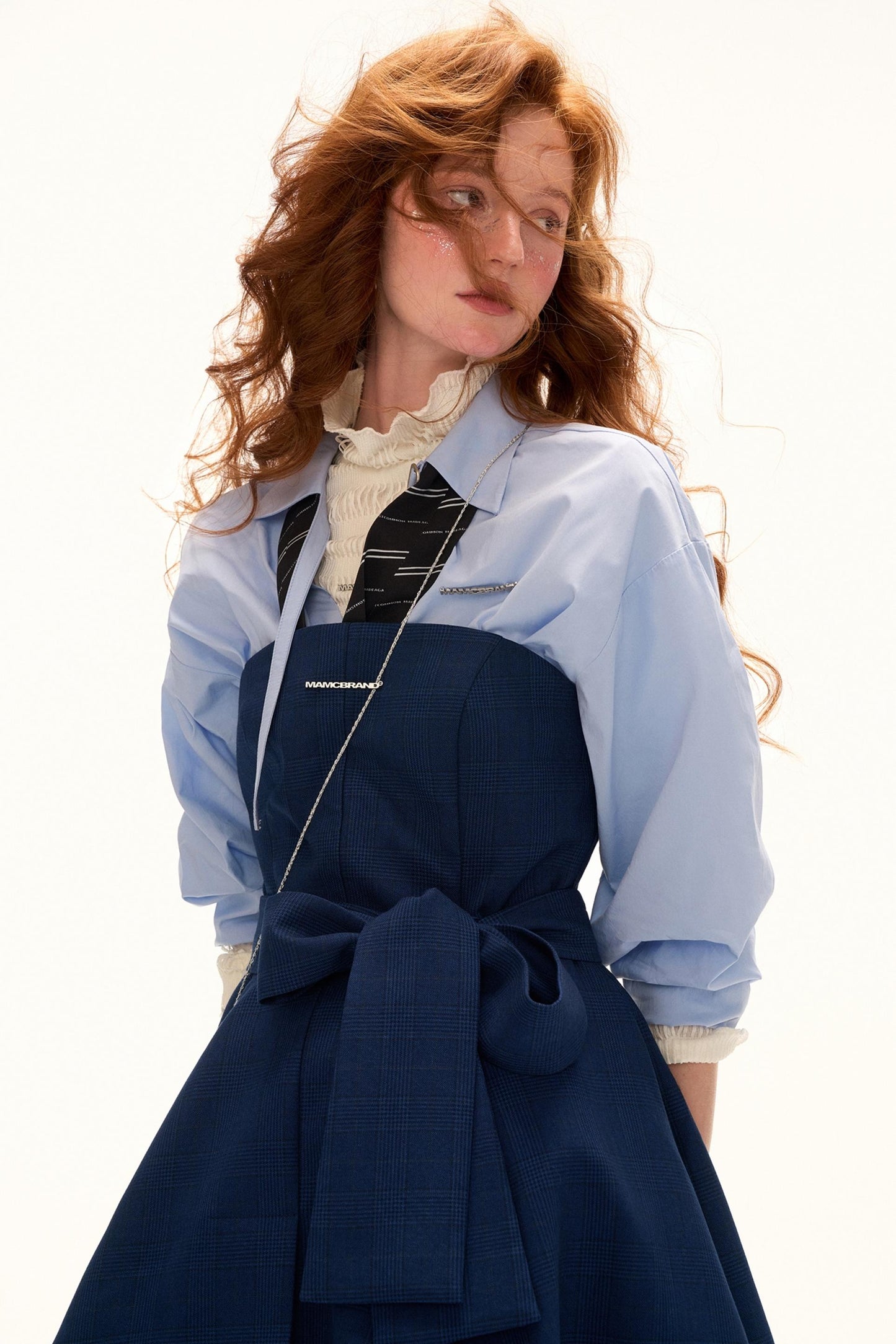 Blue Irregular Waist Dress