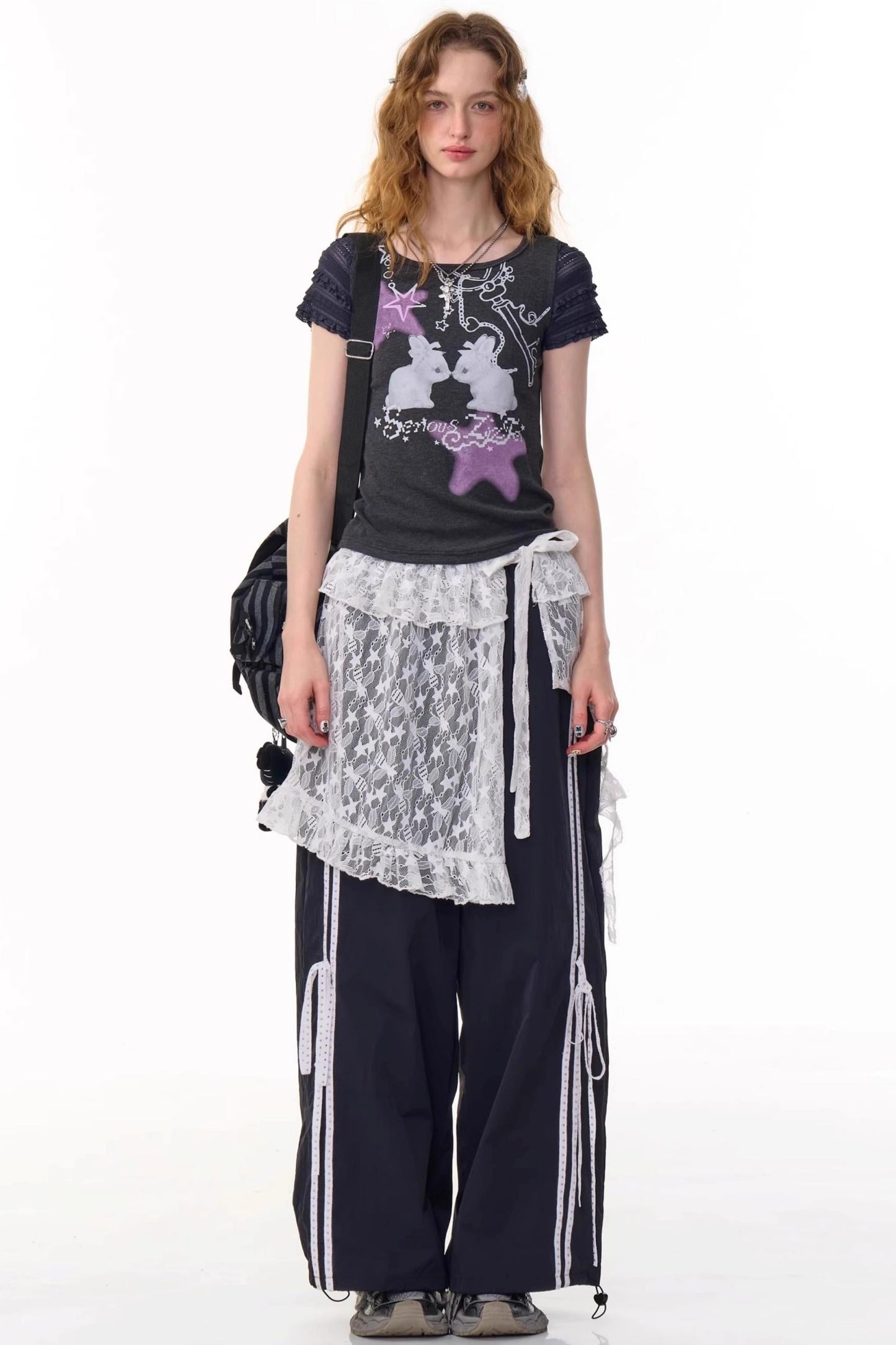 Retro Draped Wide-Leg Sweatpants
