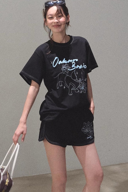 Cotton Lounge Top Shorts Set-Up