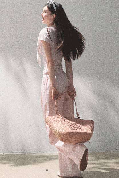 Wide-Leg Tencel Hemp Pants