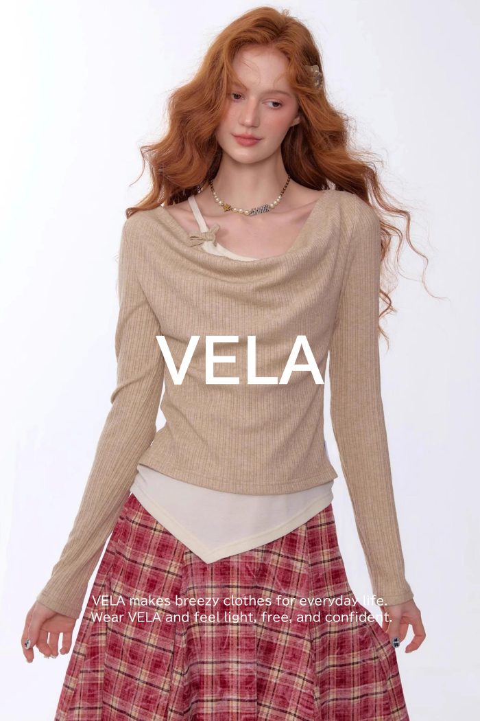 Swing Collar Fake Two Pieces Slim Top