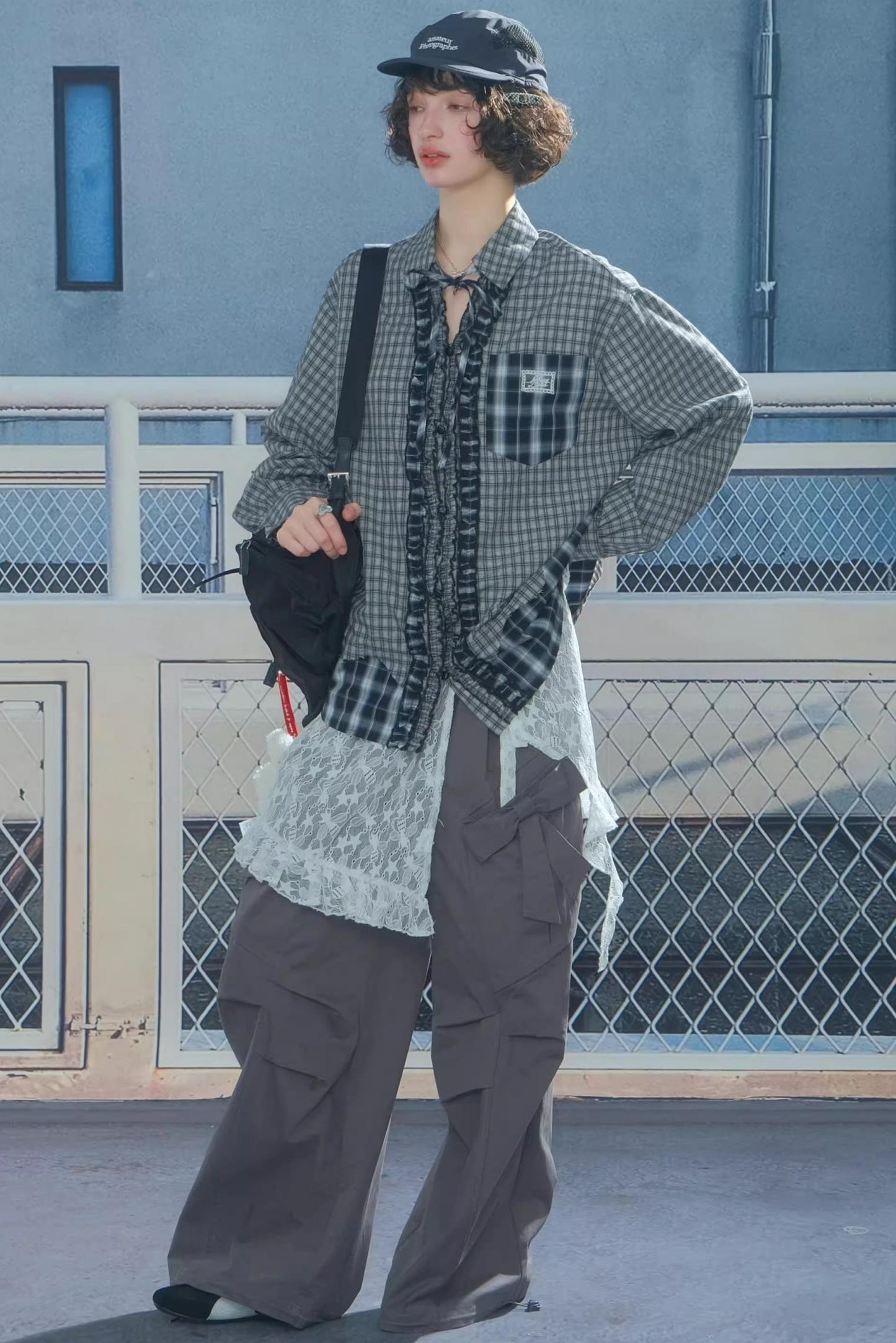 Retro Plaid Long-Sleeved Shirt