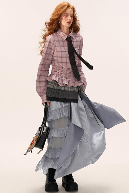 Autumn Plaid Layered Niche Skirt
