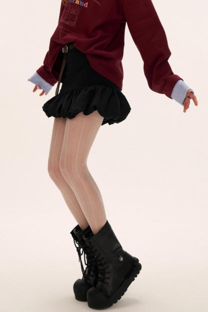 Pleated Flower Bud High-End Skirt