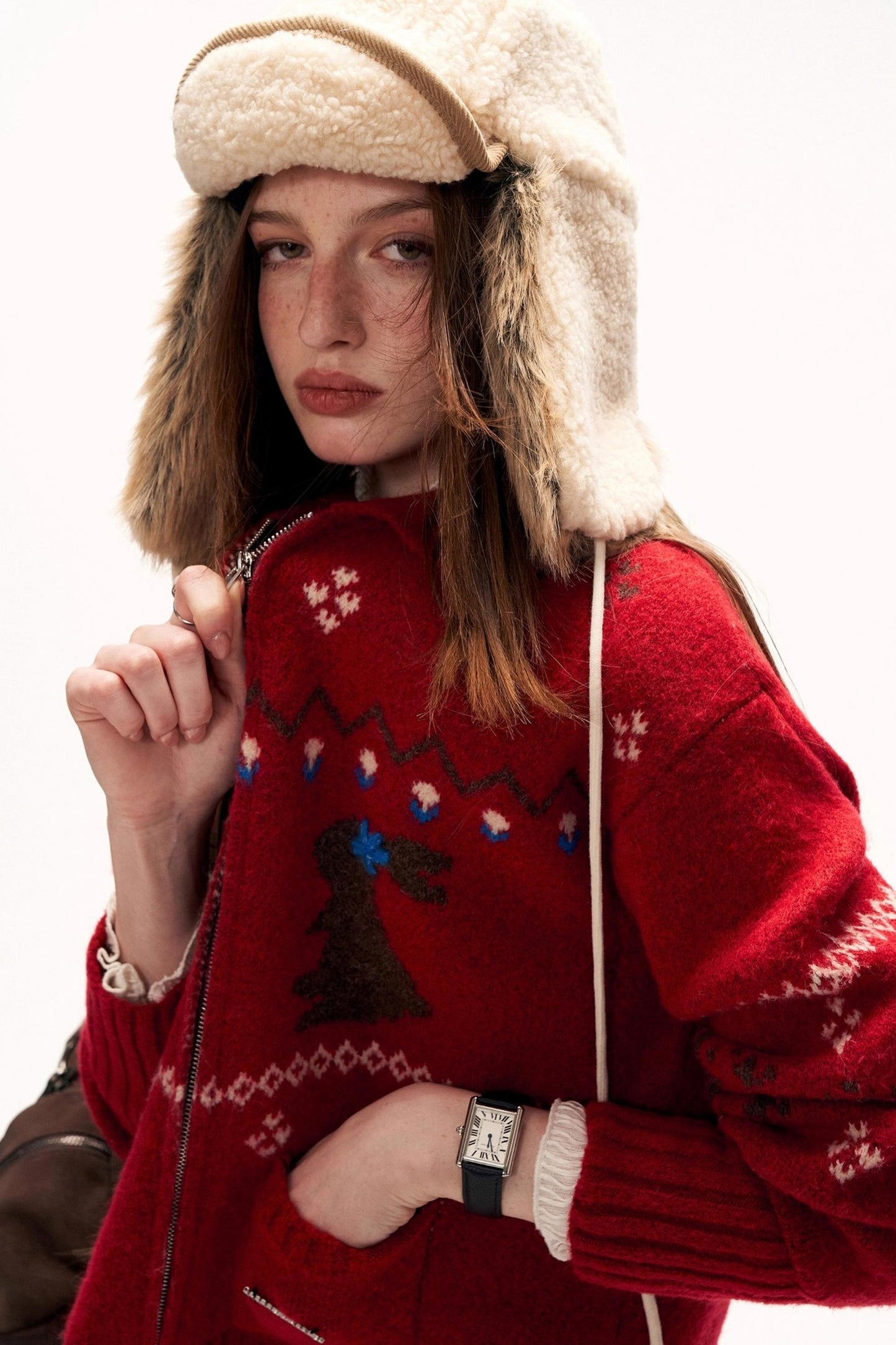 Snowflake Rabbit Knit Cardigan