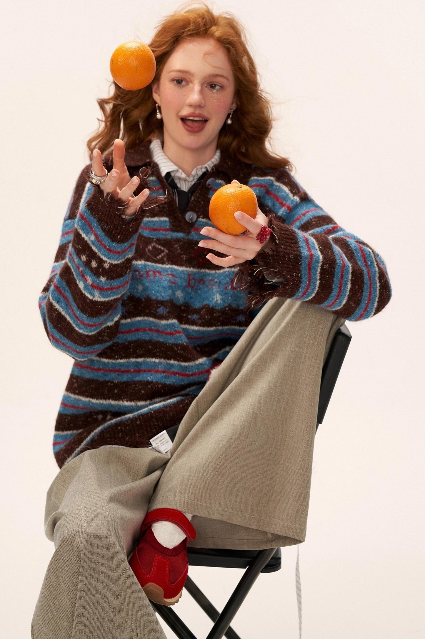 星形条纹 Polo 领毛衣