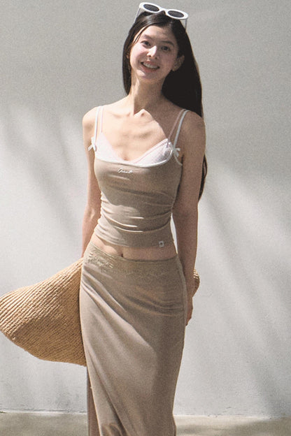 Stretch Chambray Camisole Set