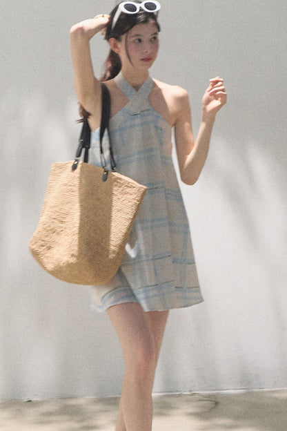 Linen Plaid Dress