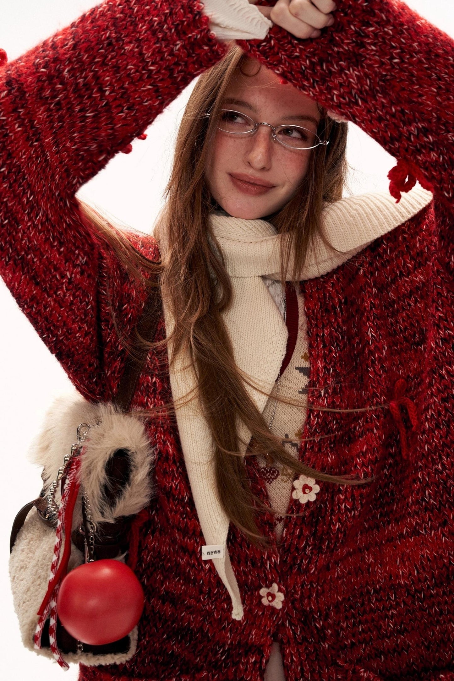 Bow Flower Knit Cardigan