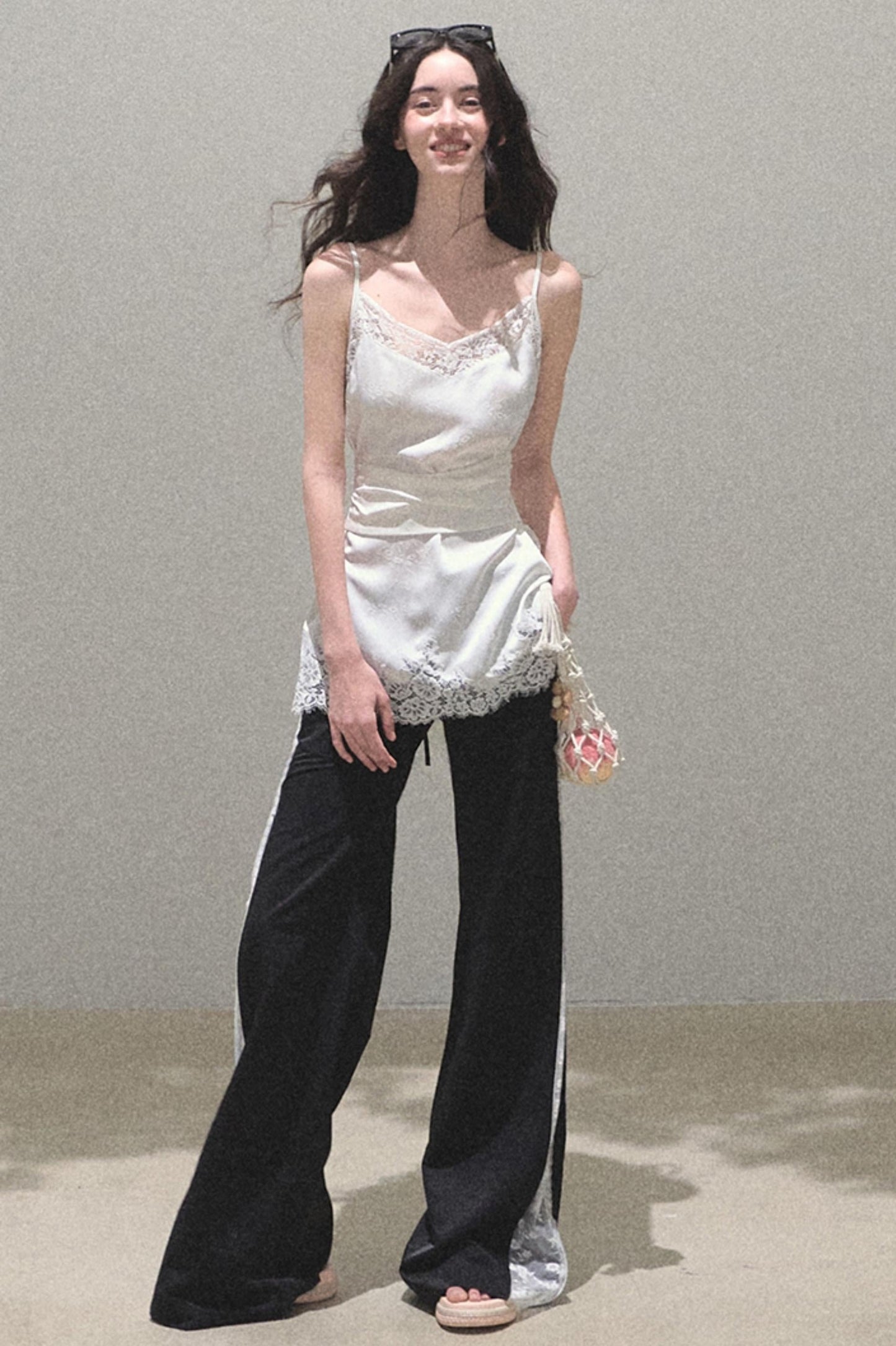 Copper Lace Wide Leg Pants