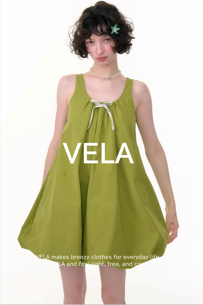 Green Bud Sleeveless Dress