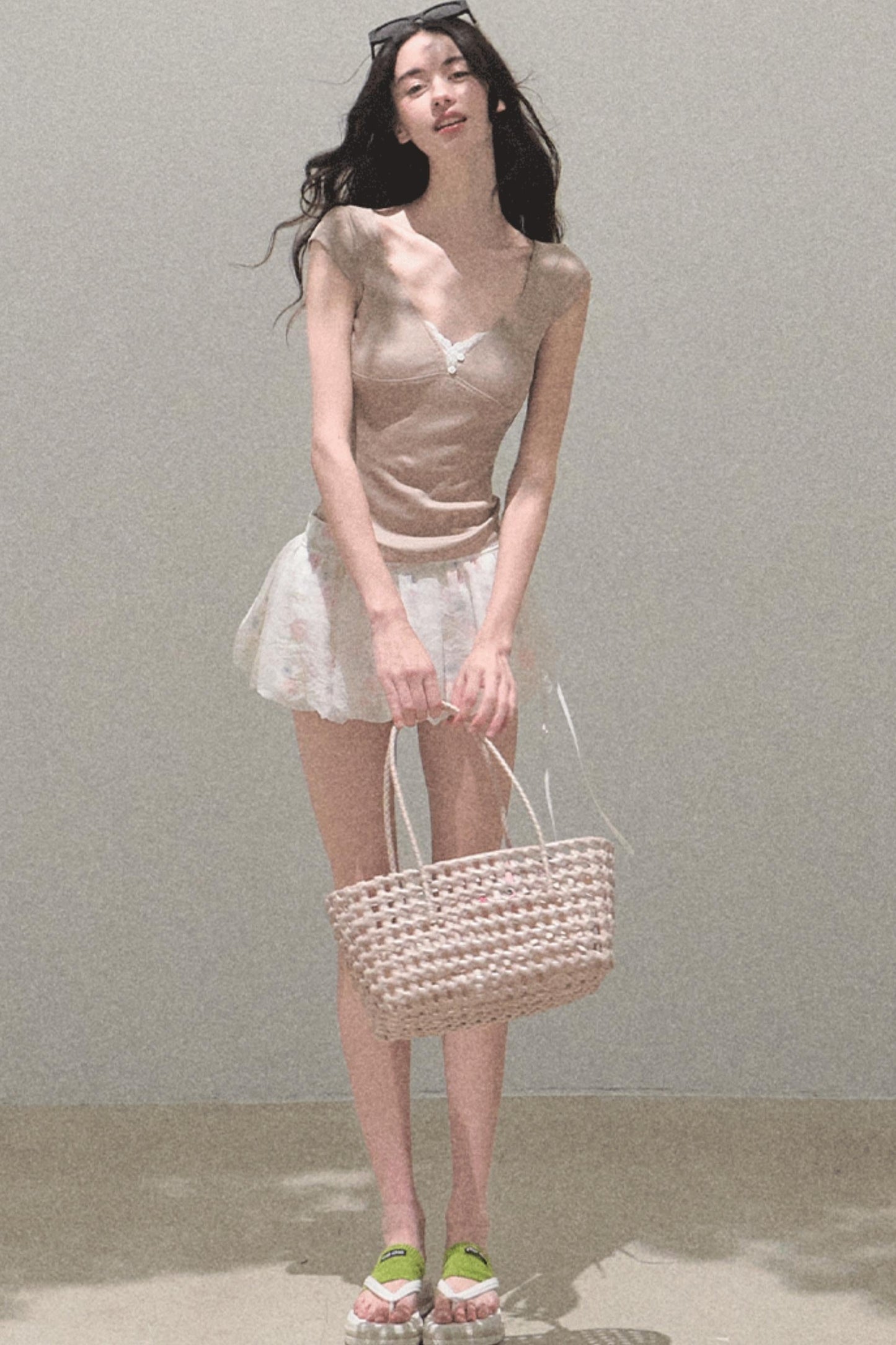 Floral Peplum Culottes Skirt Set