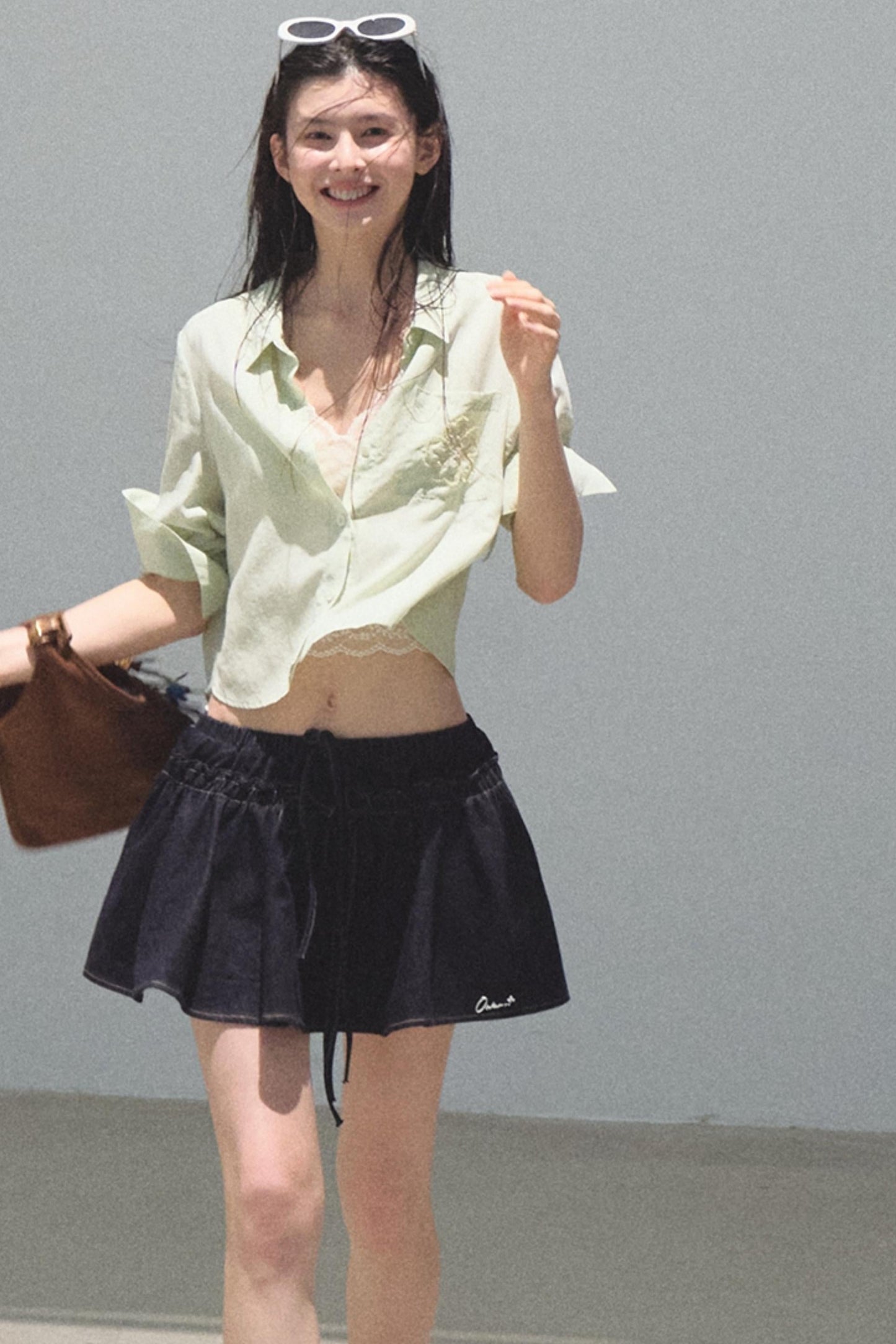 Embroidered Puffy A-Line Skirt