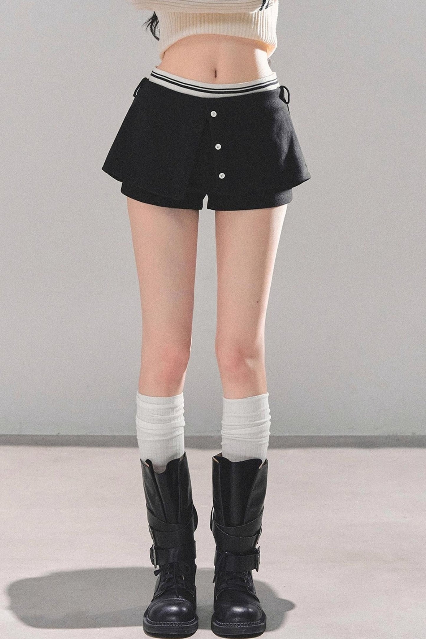 Black Autumn A-Line Shorts