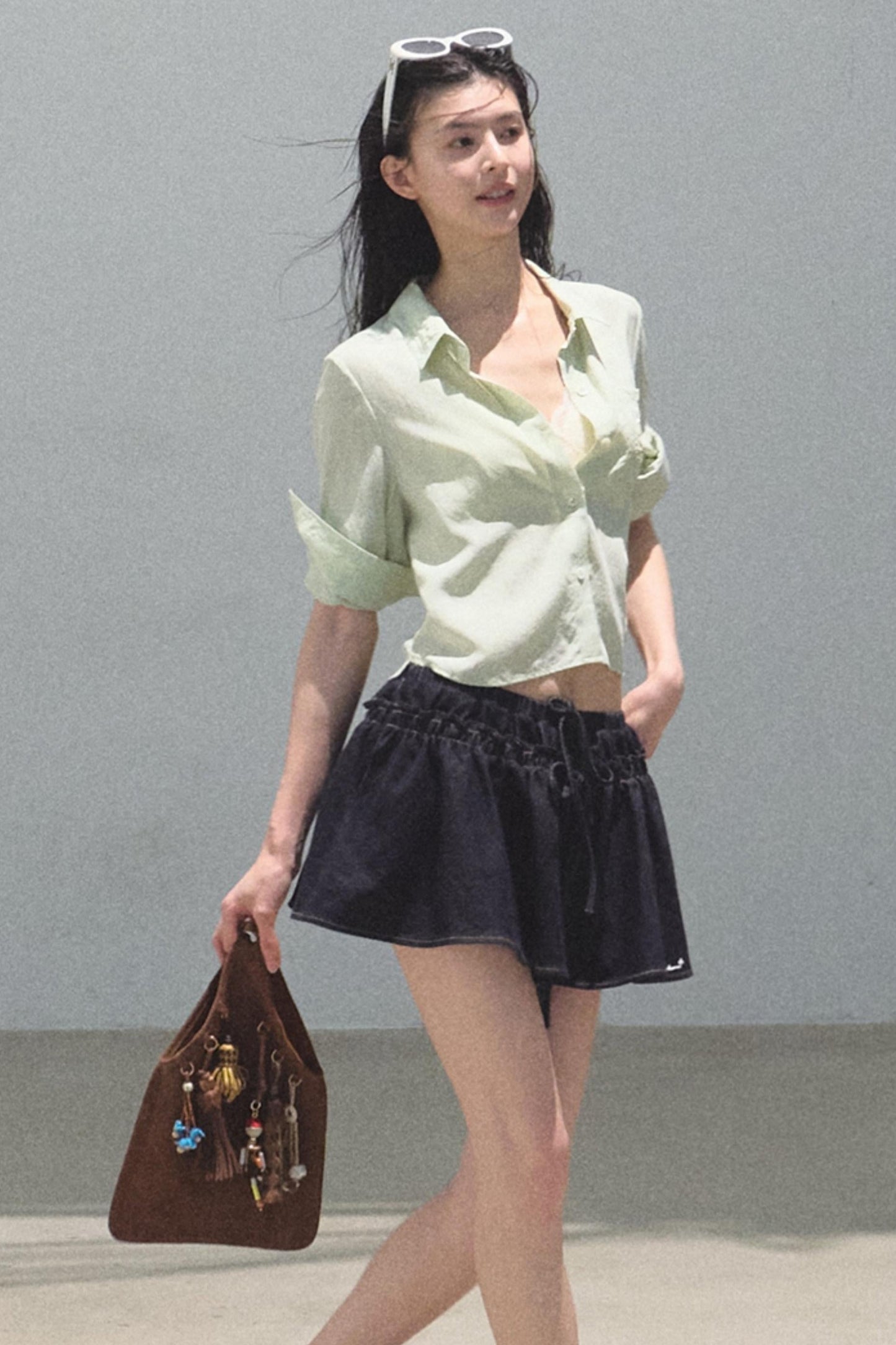 Embroidered Puffy A-Line Skirt