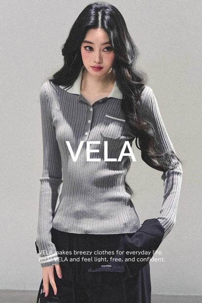 American Knit Polo Sweater