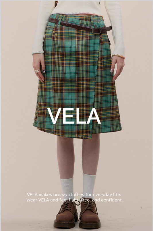 American retro hight waist plaid skirt