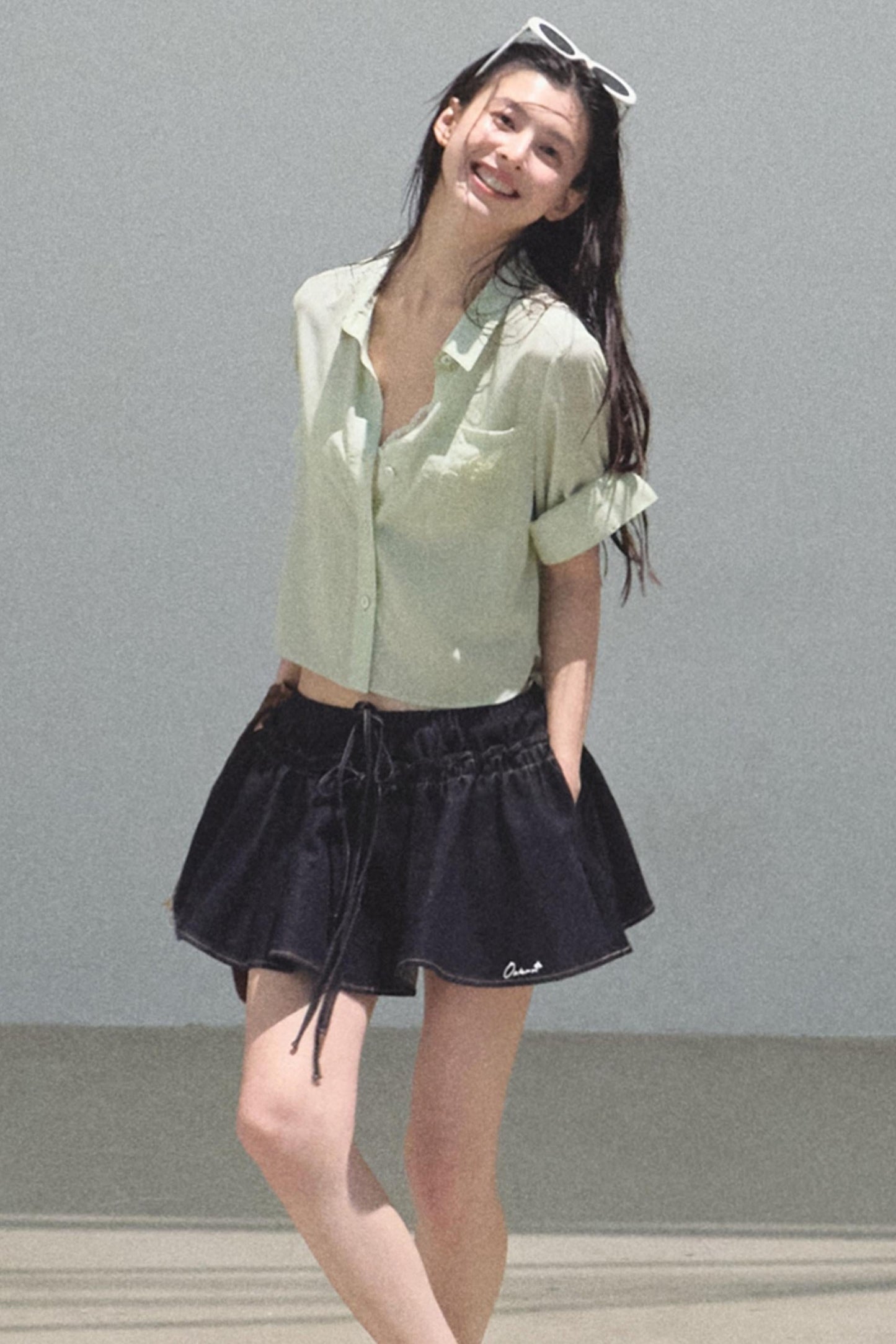 Embroidered Puffy A-Line Skirt