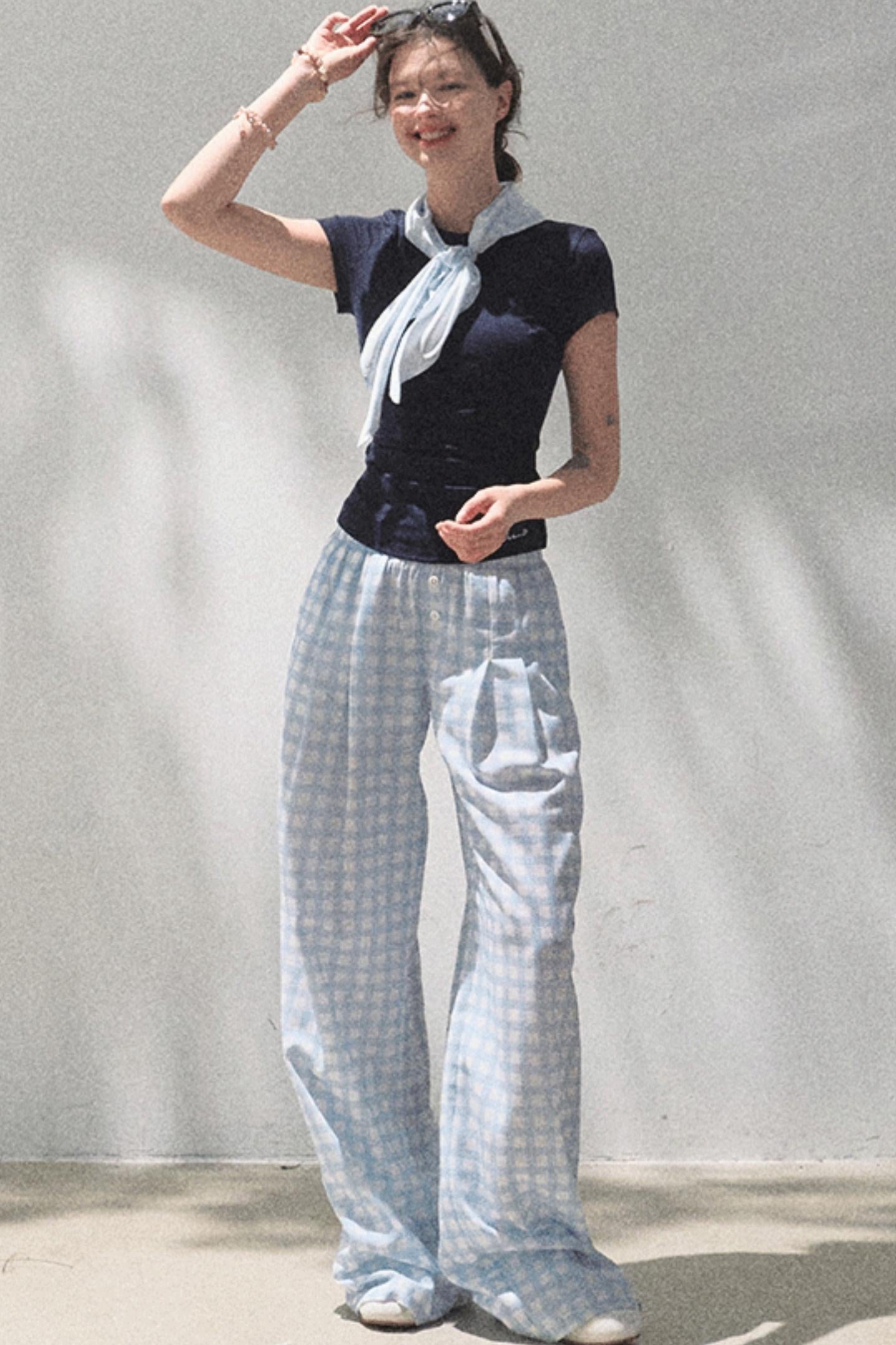 Wide-Leg Tencel Hemp Pants