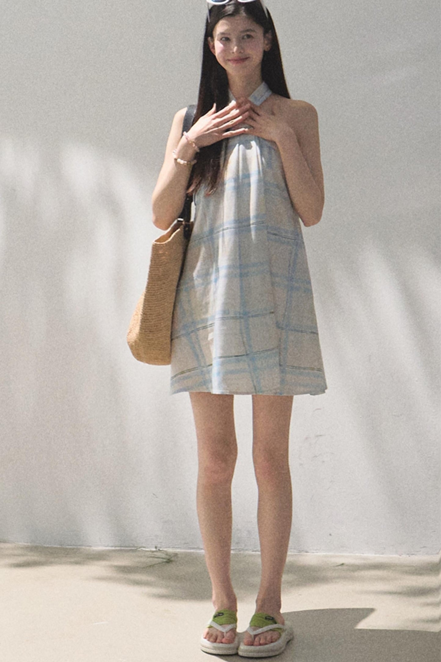 Linen Plaid Dress