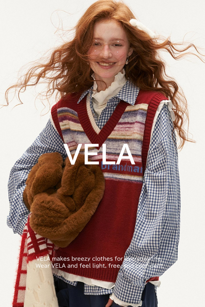 Irregular Striped Vest Sweater