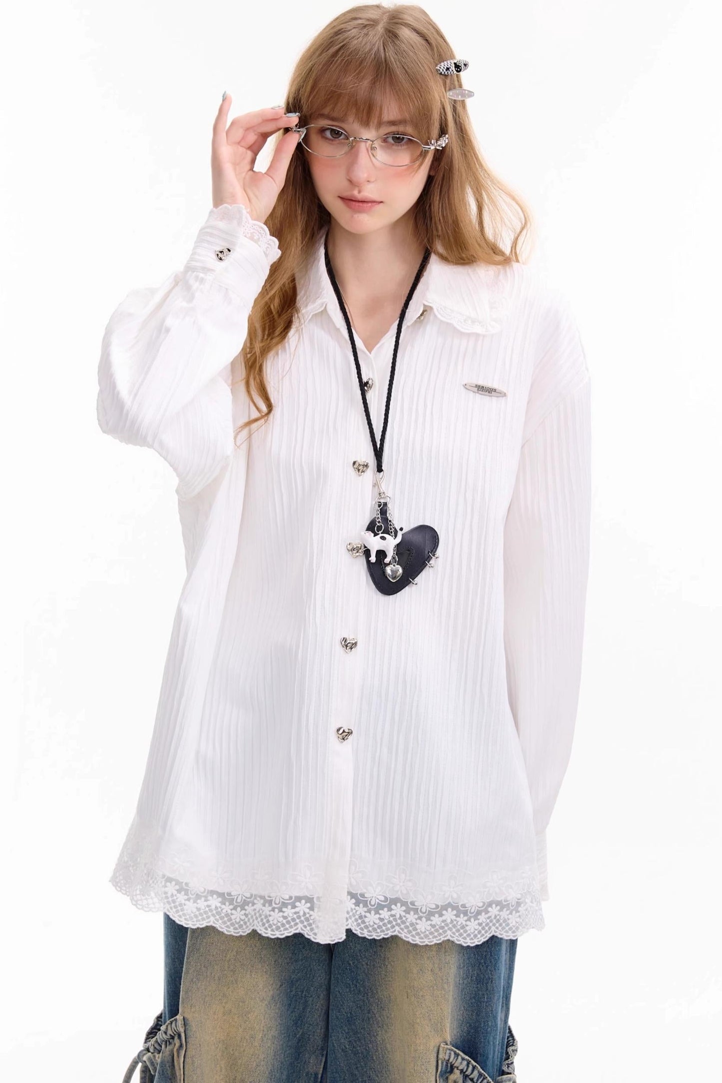 Autumn Lace Doll Collar Shirt