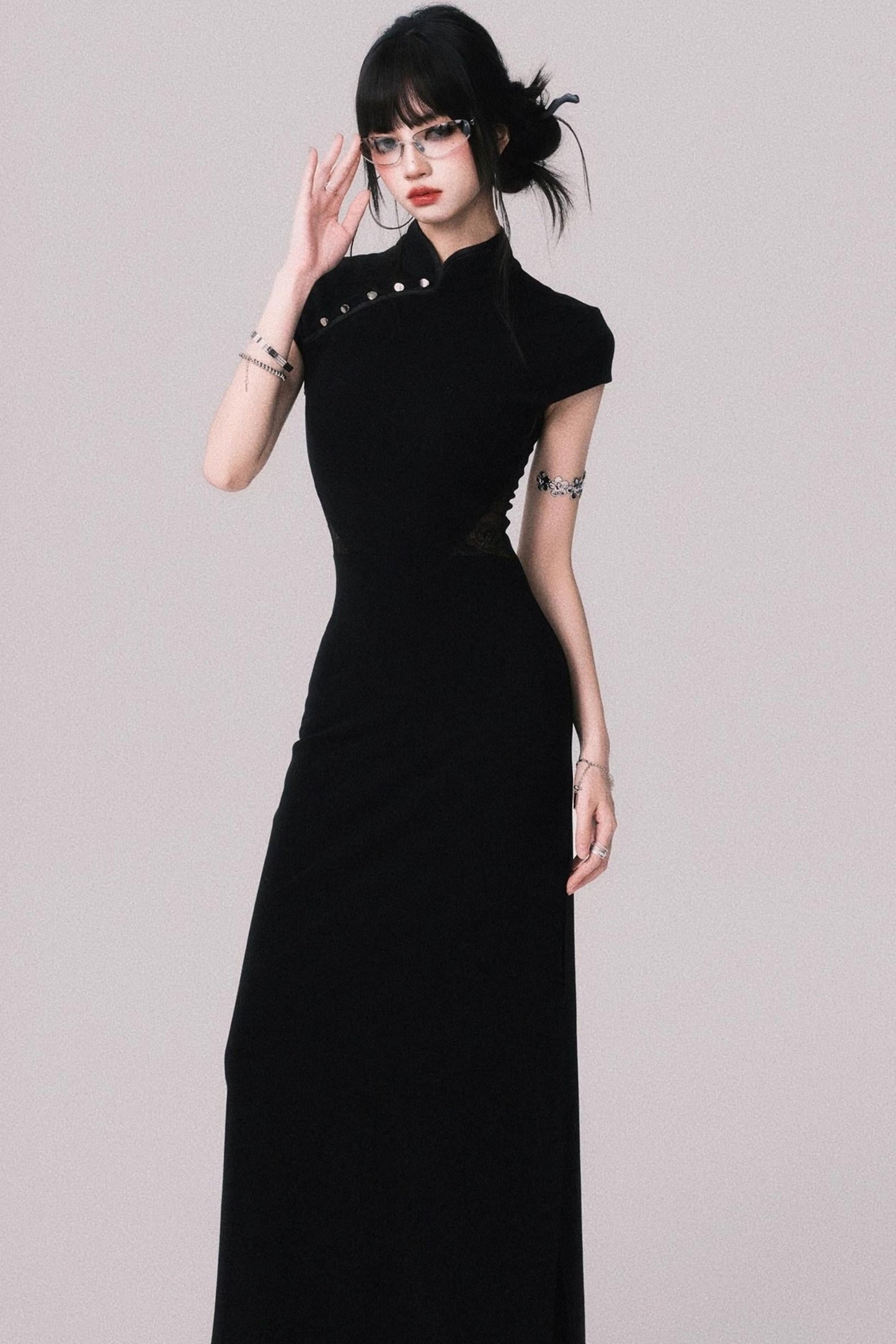 Retro Mermaid Lace Cheongsam Dress