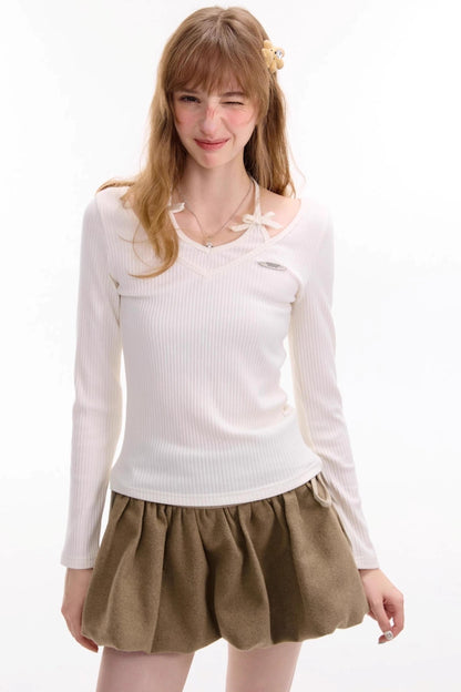 Autumn Bow Halterneck Slimming Top