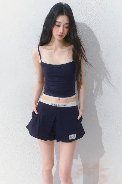 Sporty Strap Knit Top Set-Up