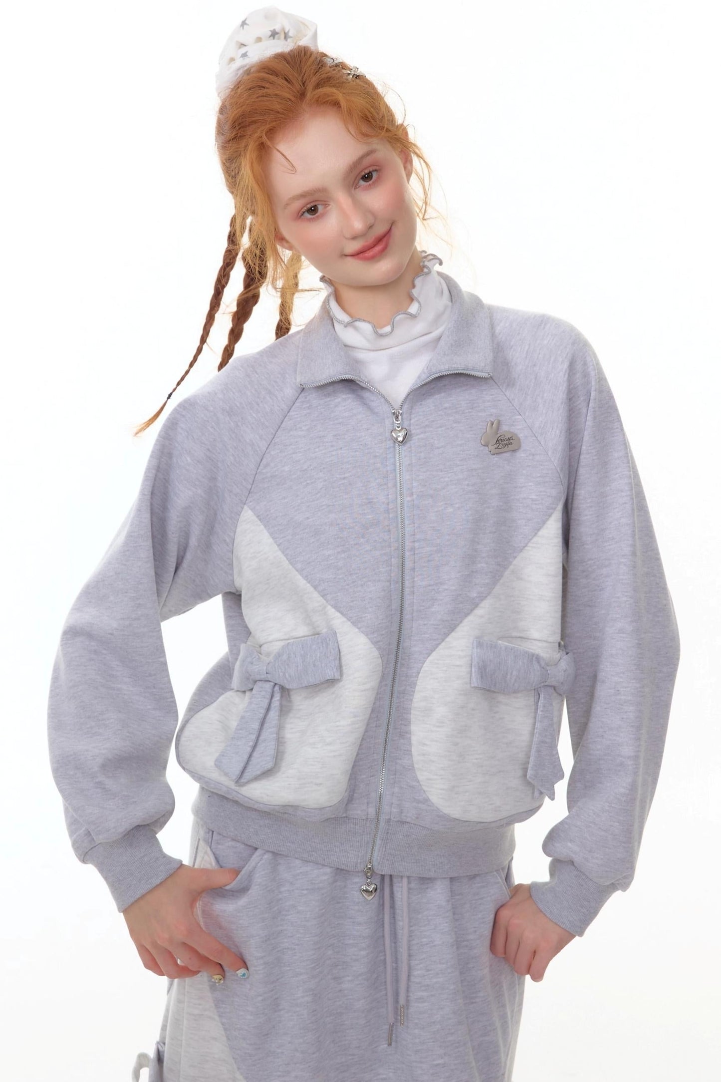 American Retro Bow Gray Sports Jacket