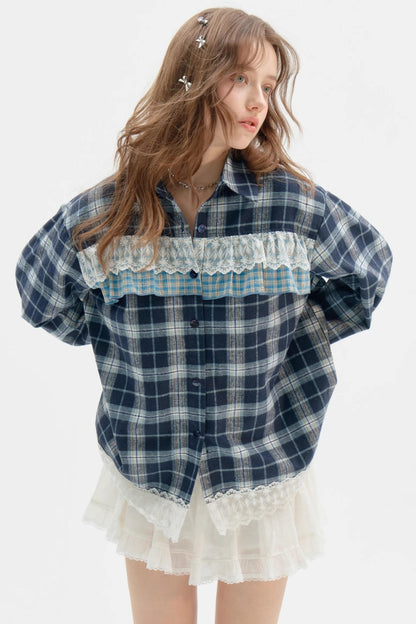 American Retro Blue Check Shirt