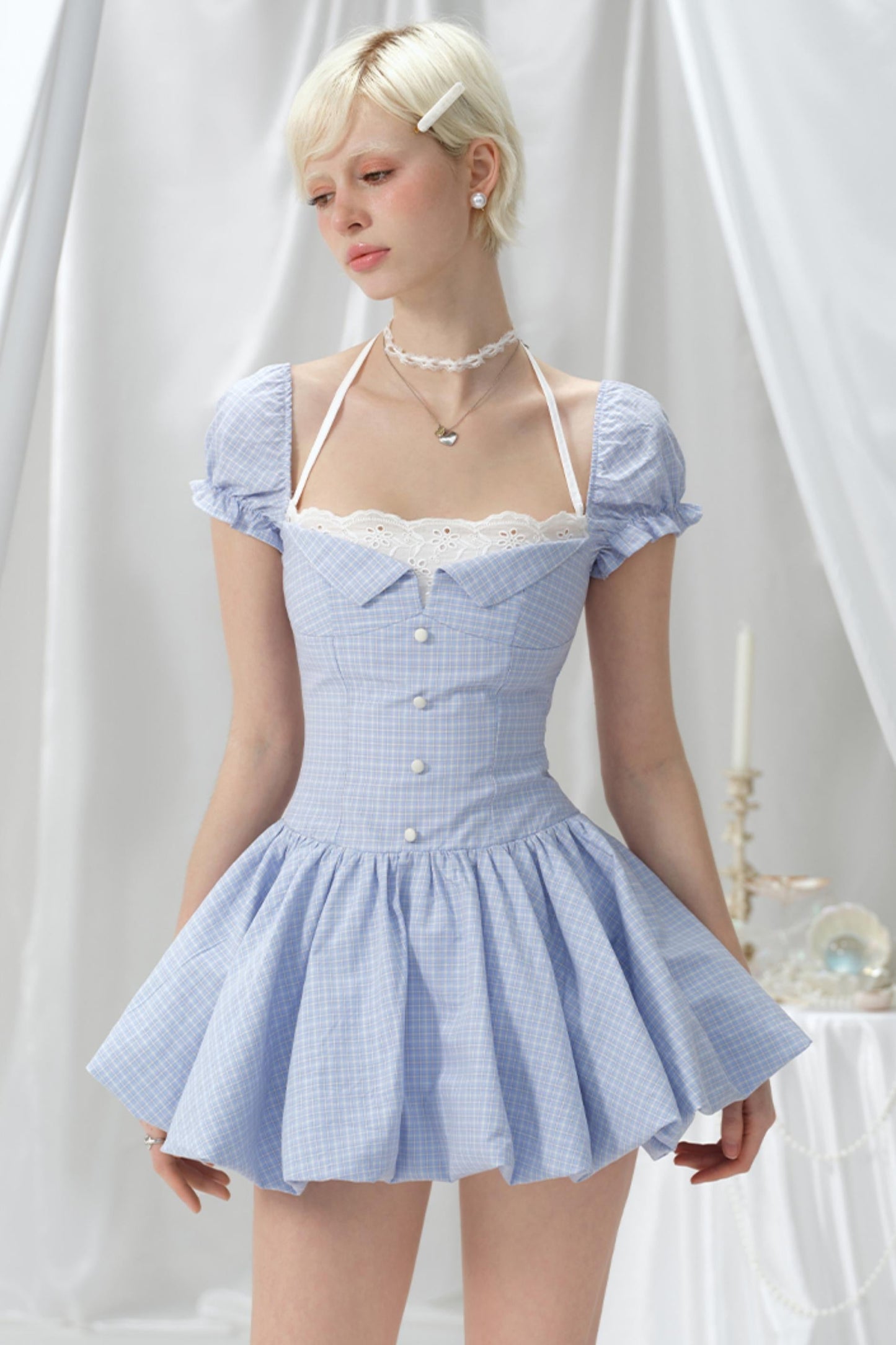 Spicy Plaid Floral Dress