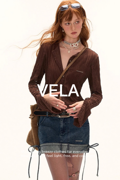 Striped Knit Multi-Button Cardigan