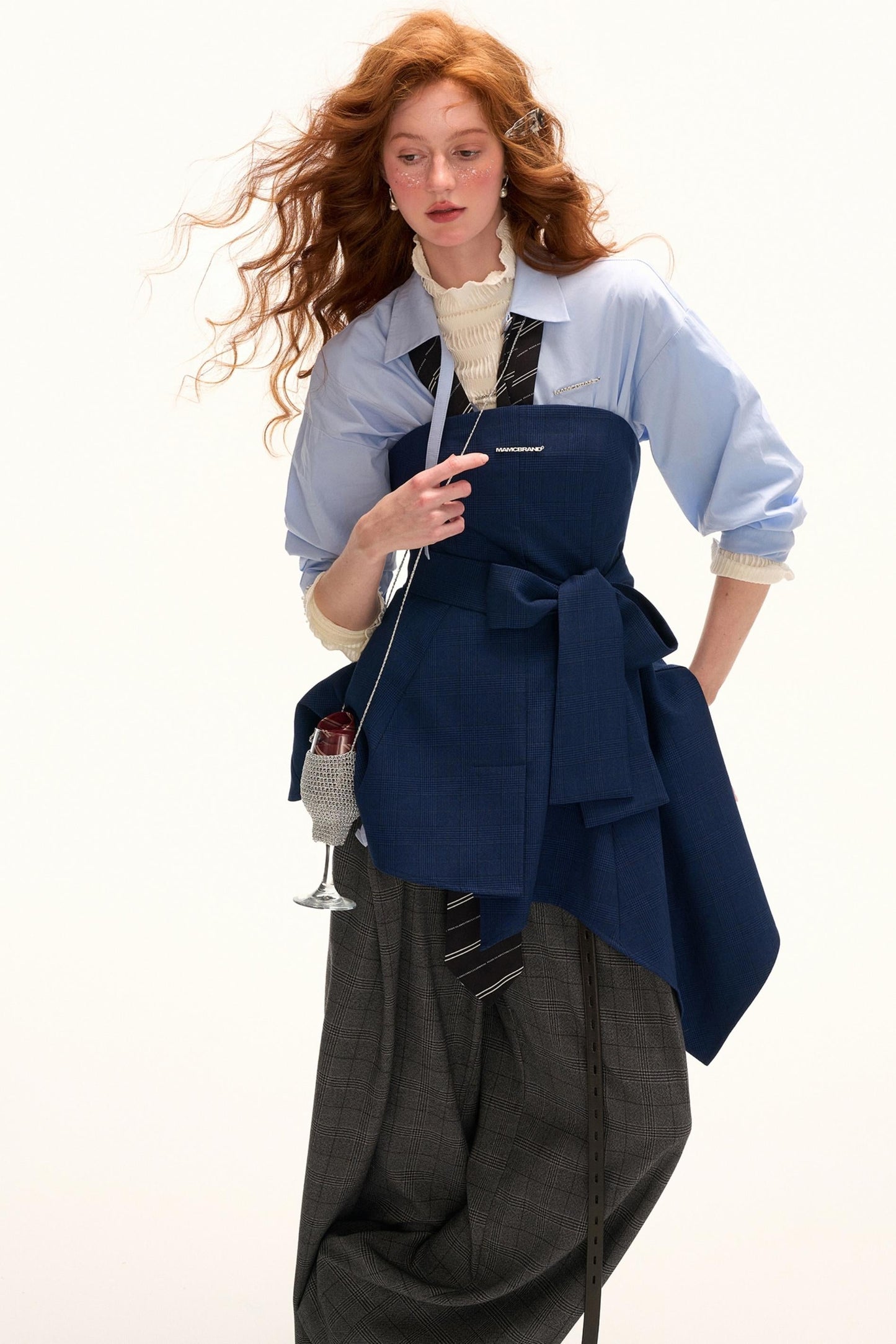 Blue Irregular Waist Dress