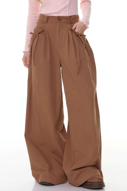 Autumn High-Waisted Slimming Brown Trousers
