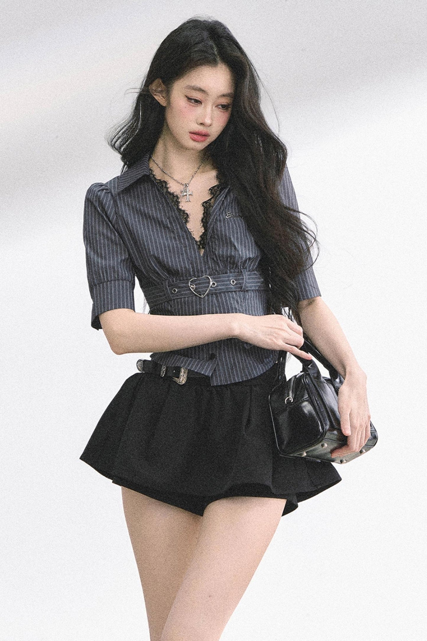 French V-Neck Lace Top