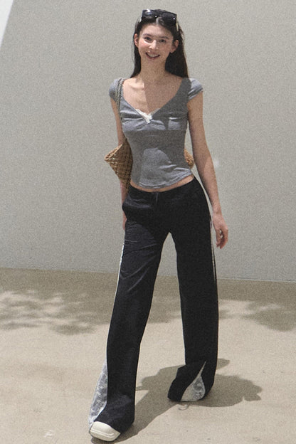 Copper Lace Wide Leg Pants