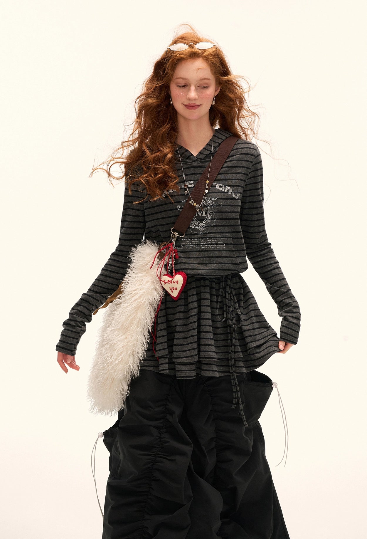 Striped Hoodue Tunic Top