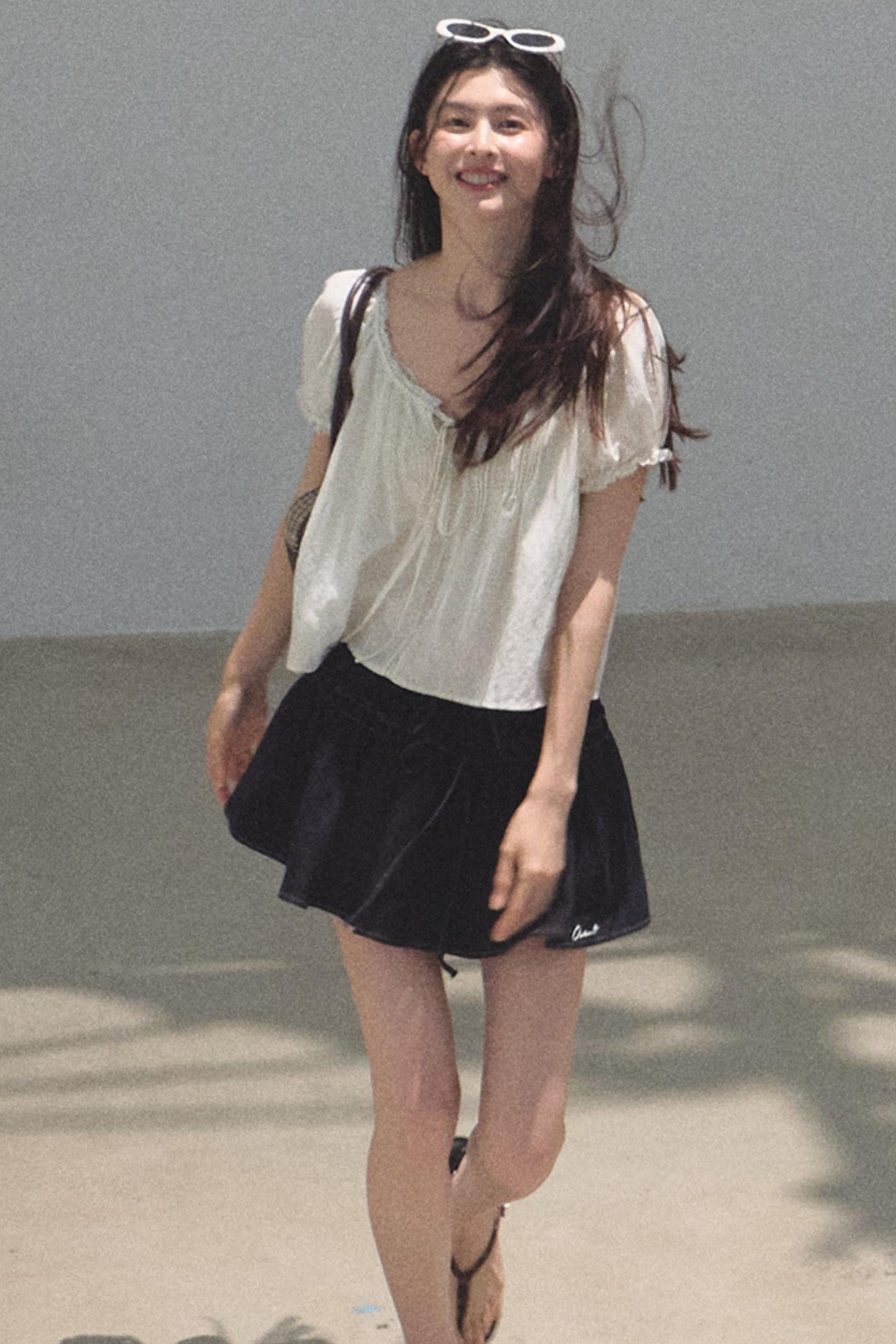 Embroidered Puffy A-Line Skirt